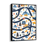Whimsical Journey Trails - street map wall art