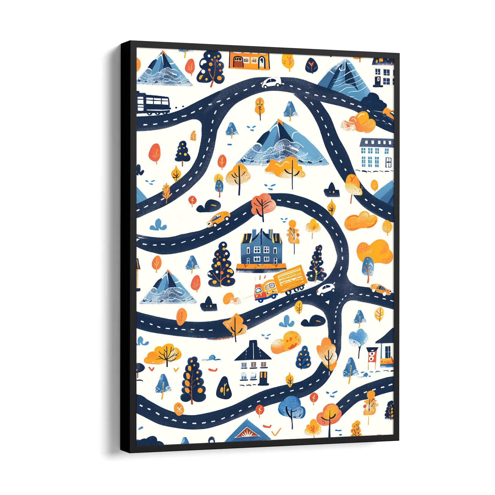 Whimsical Journey Trails - street map wall art