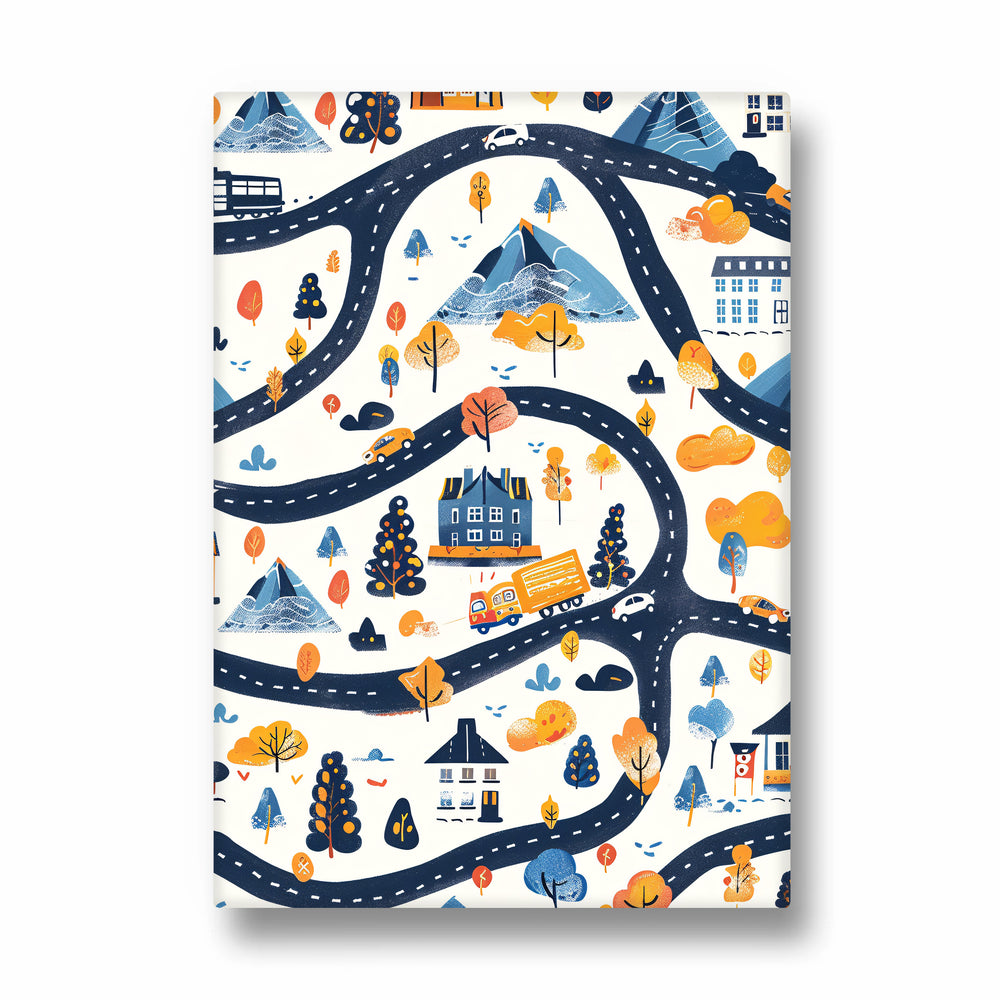 Whimsical Journey Trails - street map wall art
