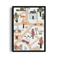 Whimsical Village Paths - street map wall art