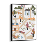 Whimsical Village Paths - street map wall art