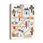 Whimsical Village Paths - street map wall art