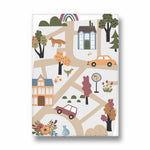 Whimsical Village Paths - street map wall art