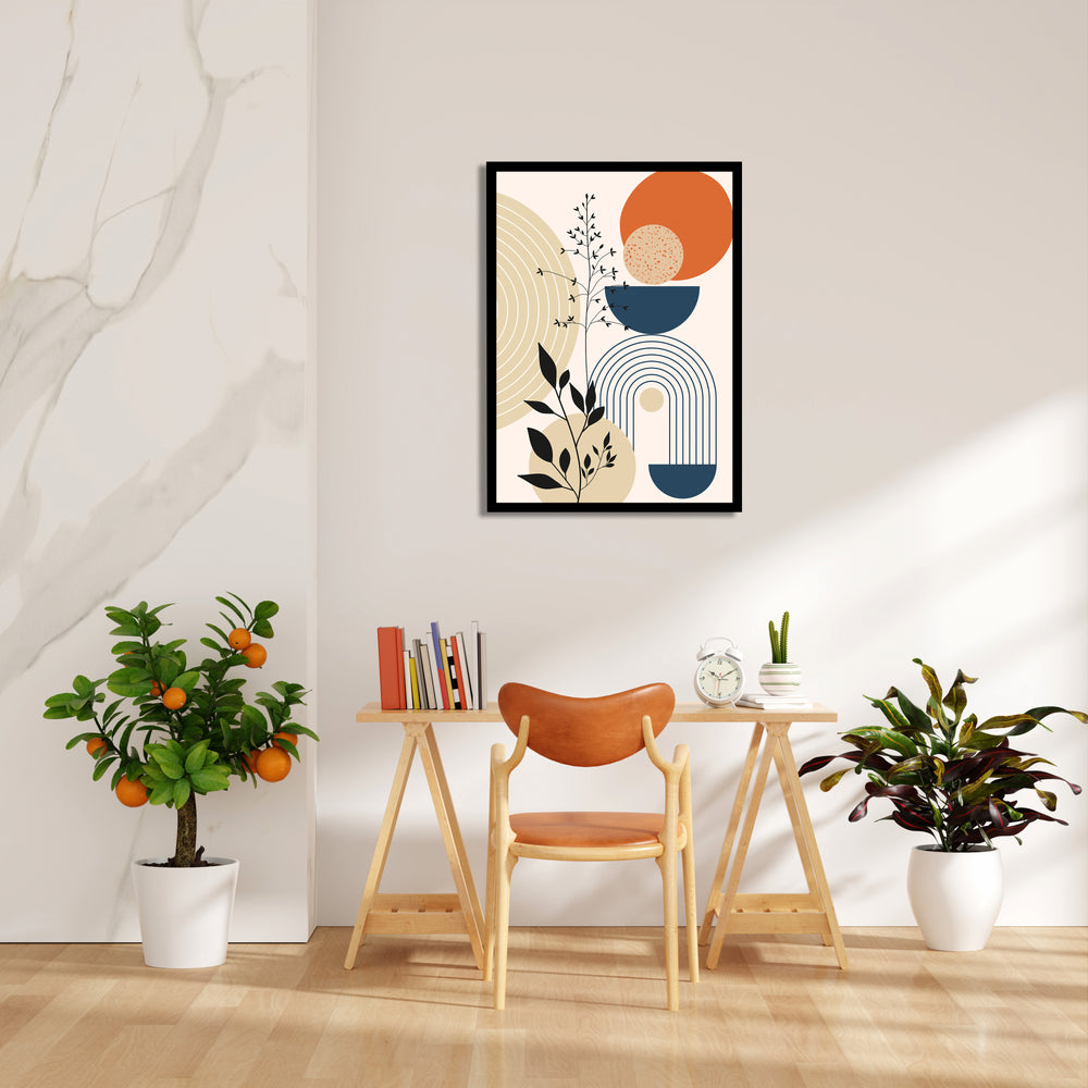 Abstract Boho Botanical Geometry - Boho Modern Wall Art