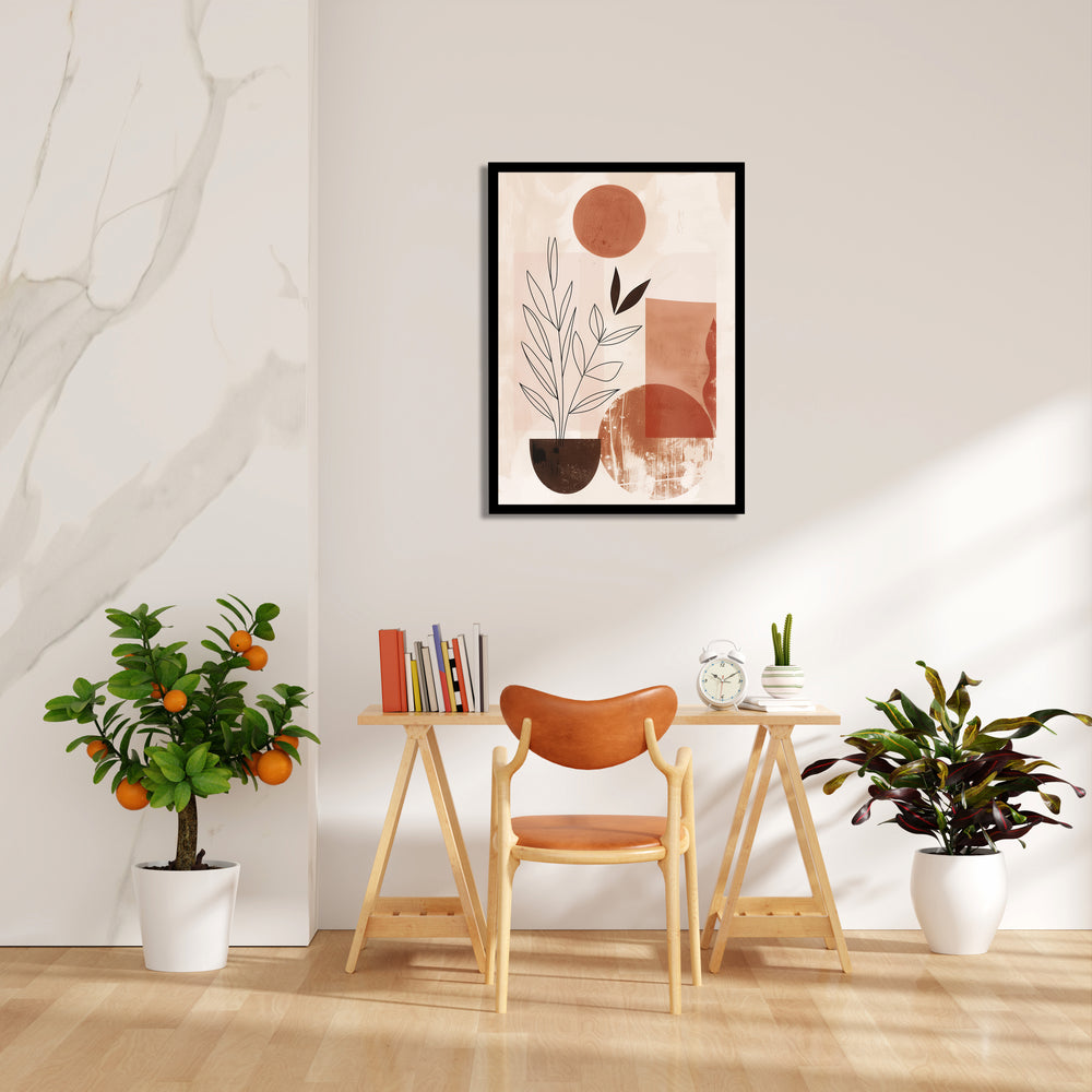 Abstract Boho Botanical Shapes - Boho Modern Wall Art