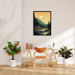 Golden Pines Cabin Reflection – Landscape Modern Wall Art - Pillow Fights