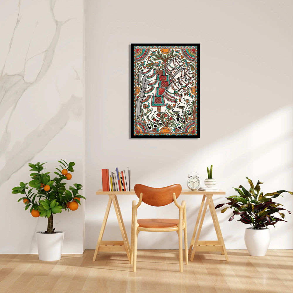 Madhubani — 7 Horses Vastu Art