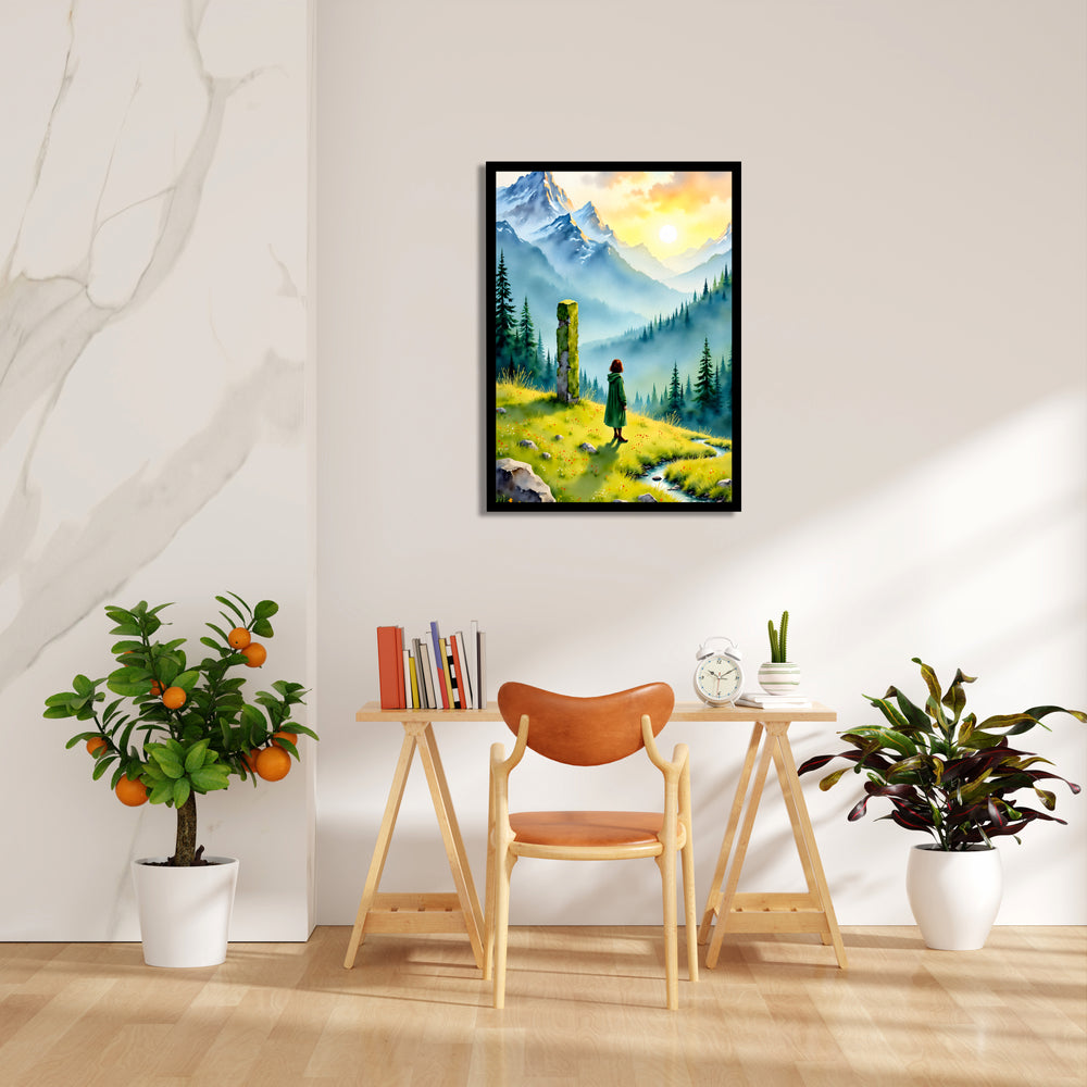 Misty Alpine Vista – Landscape Modern Wall Art - Pillow Fights