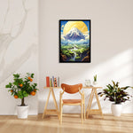 Celestial Summit Waterfall Valley – Landscape Modern Wall Art - Pillow Fights