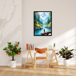 Serene Mountain River View – Landscape Modern Wall Art - Pillow Fights