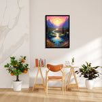 Eternal Sunrise Valley River - Landscape Modern Wall Art