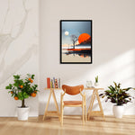 Twin Suns Silent Lake - Landscape Modern Wall Art