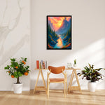 Sunlit Castle Valley River – Landscape Modern Wall Art - Pillow Fights