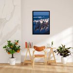 Azure Reflection Gallop - 7 Horses Wall Art