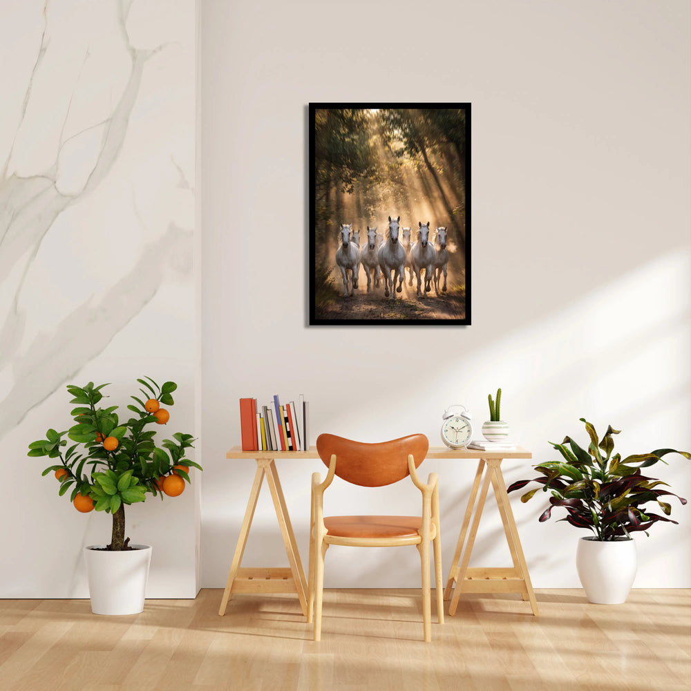Radiant Woodland Sprint — 7 Horses Vastu Art