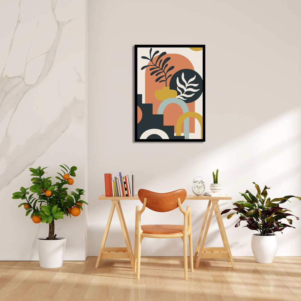 Sunset Arch Botanical Geometry - Abstract Modern Art - Pillow Fights