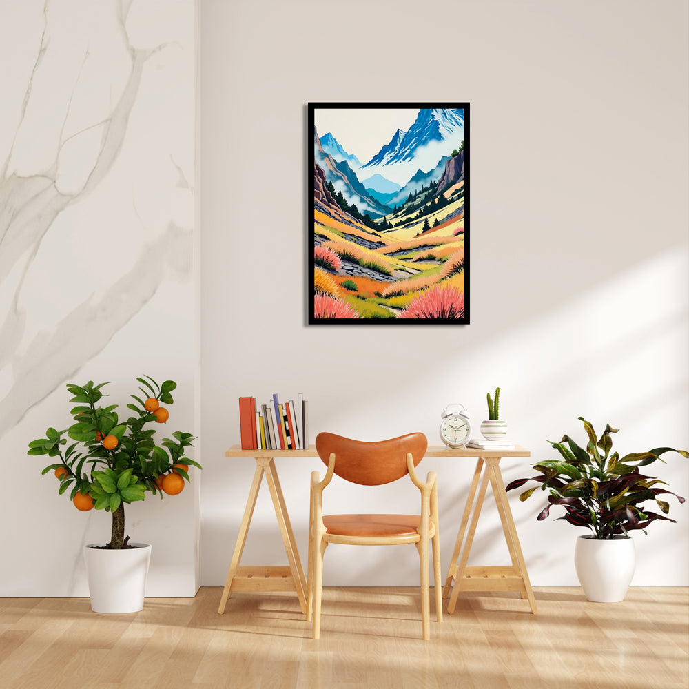 Alpine Meadow Valley – Landscape Modern Wall Art - Pillow Fights