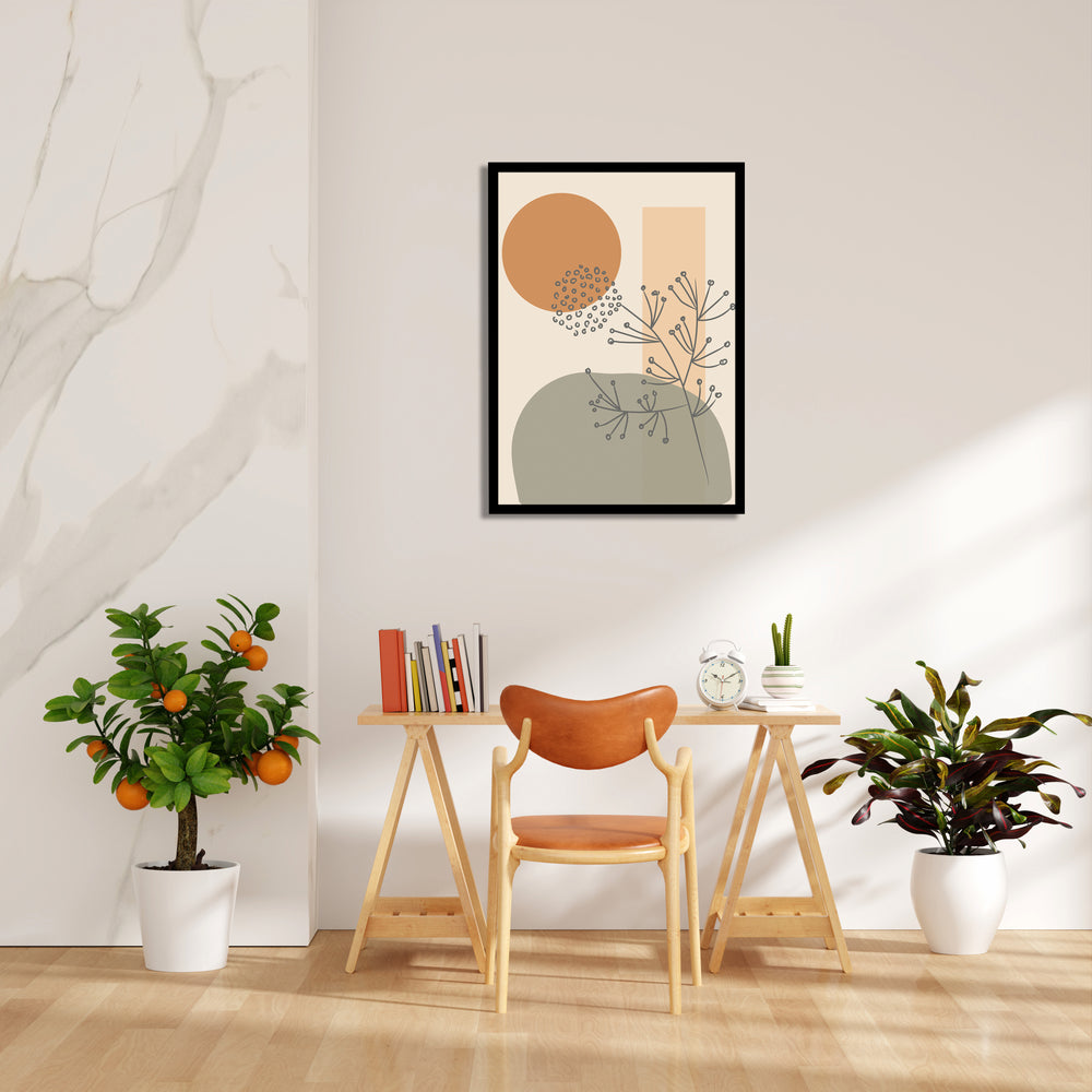 Boho Wildflower Abstract Balance - Boho Modern Wall Art