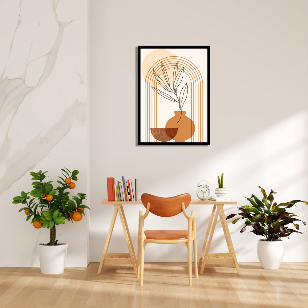 Boho Terracotta Vase Botanical - Boho Modern Wall Art