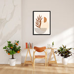 Boho Terracotta Leaf Geometry - Boho Modern Wall Art