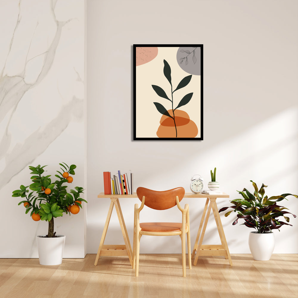 Boho Minimal Botanical Silhouette - Boho Modern Wall Art