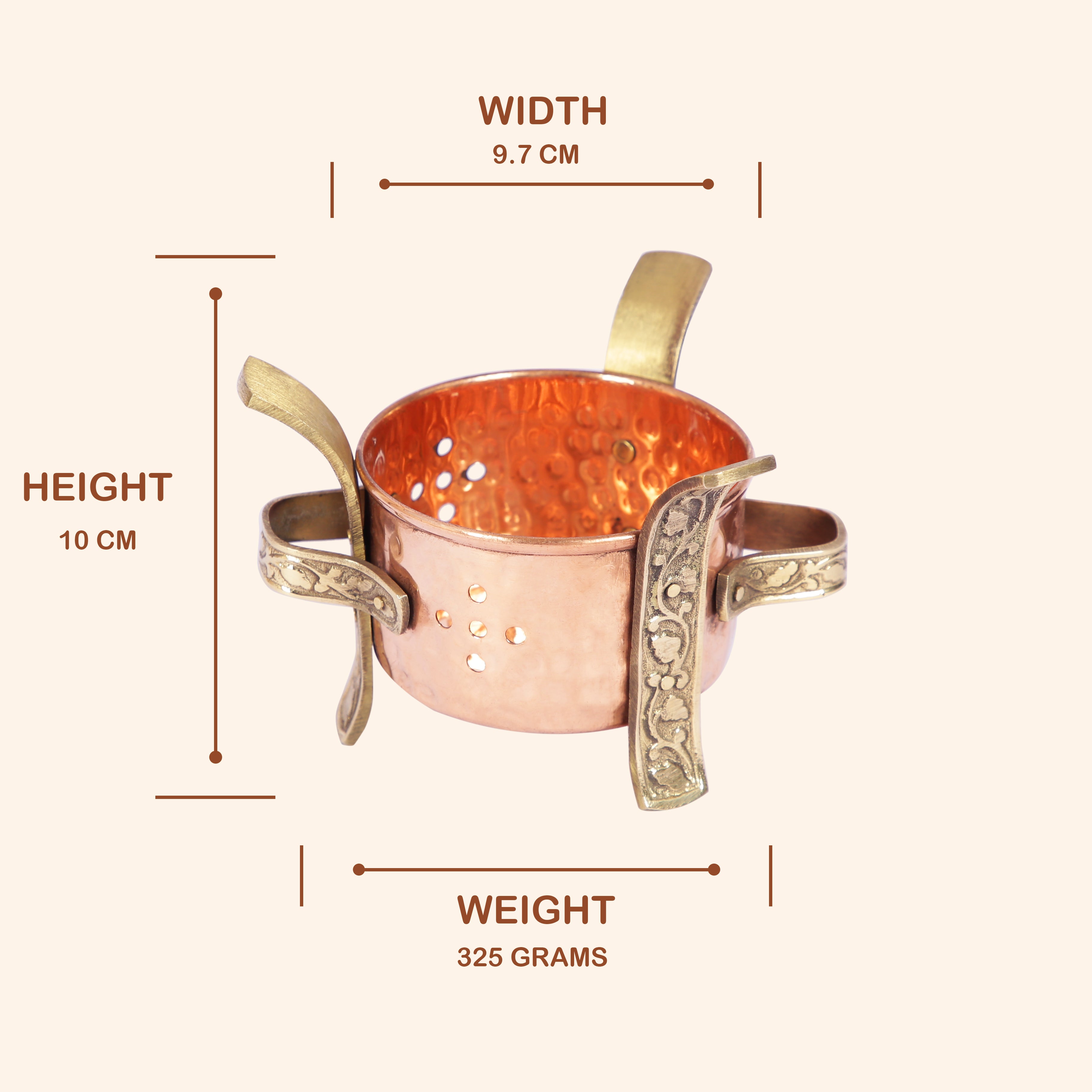 Traditional Copper & Brass Food Warmer (Sighdi/Angithi) Stand