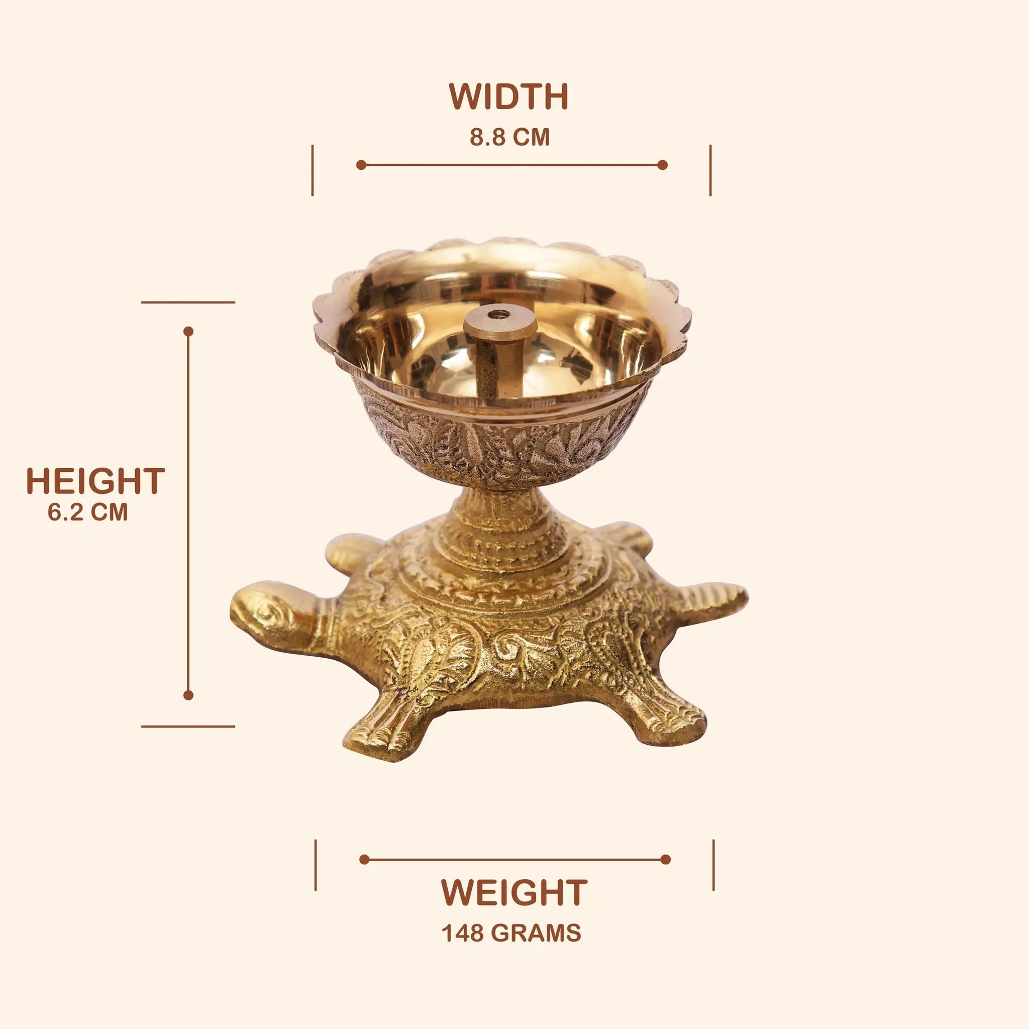 Auspicious Brass Tortoise Diya (Kachua Deepak) | For Vastu & Diwali Puja