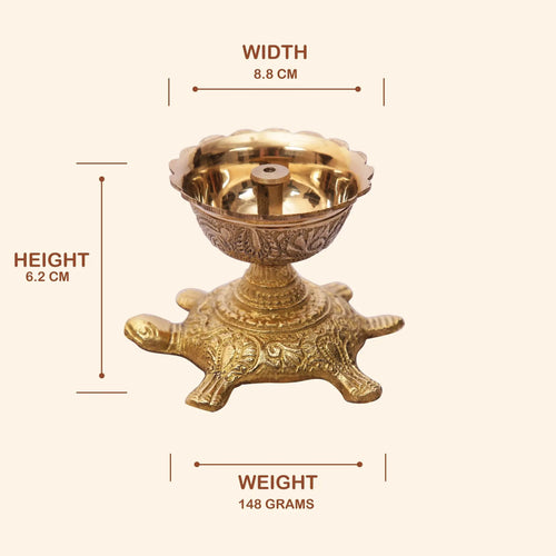 Auspicious Brass Tortoise Diya (Kachua Deepak) | For Vastu & Diwali Puja - Pillow Fights