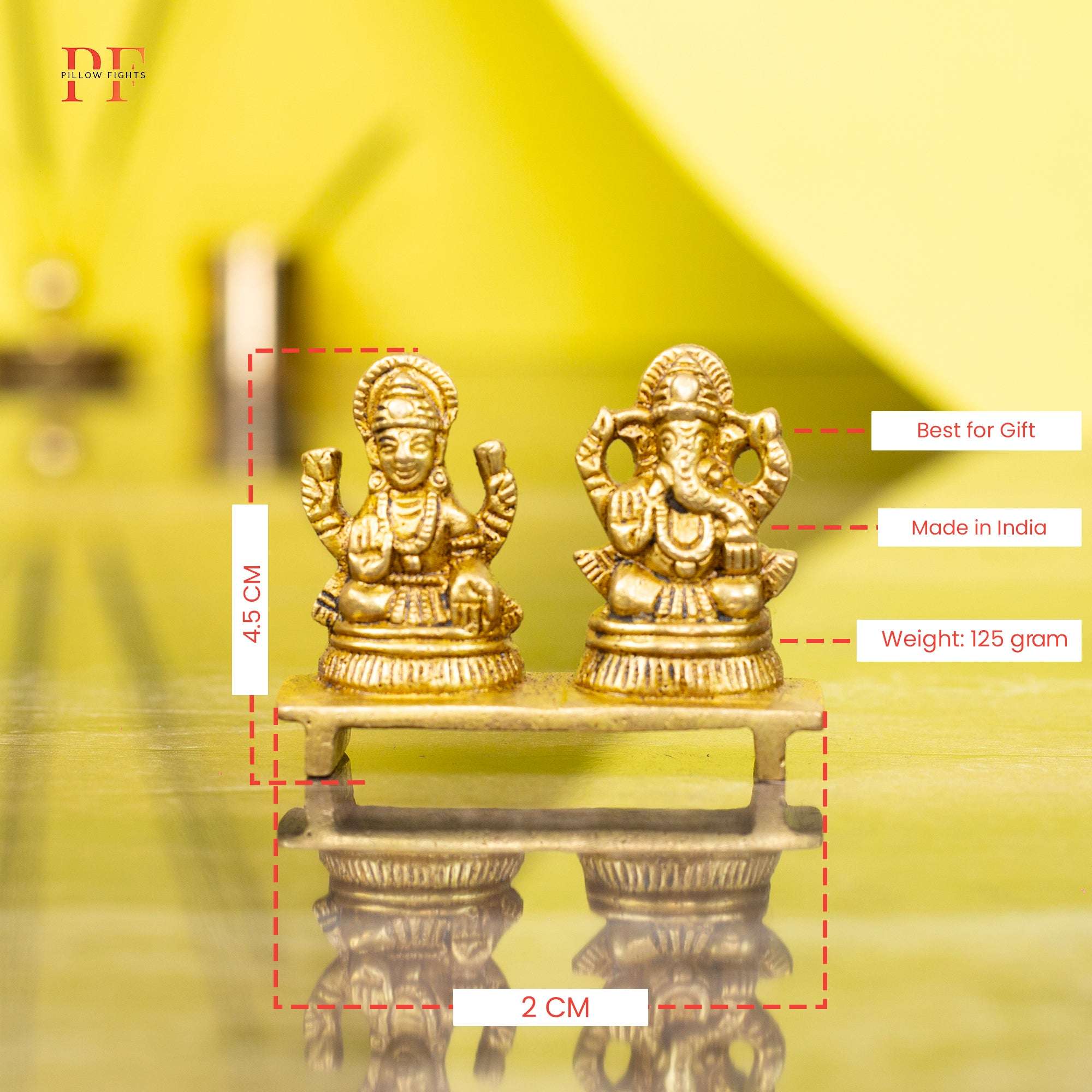 Essential Brass Lakshmi Ganesha Murti for Diwali | Compact Idol for Puja & Gifting