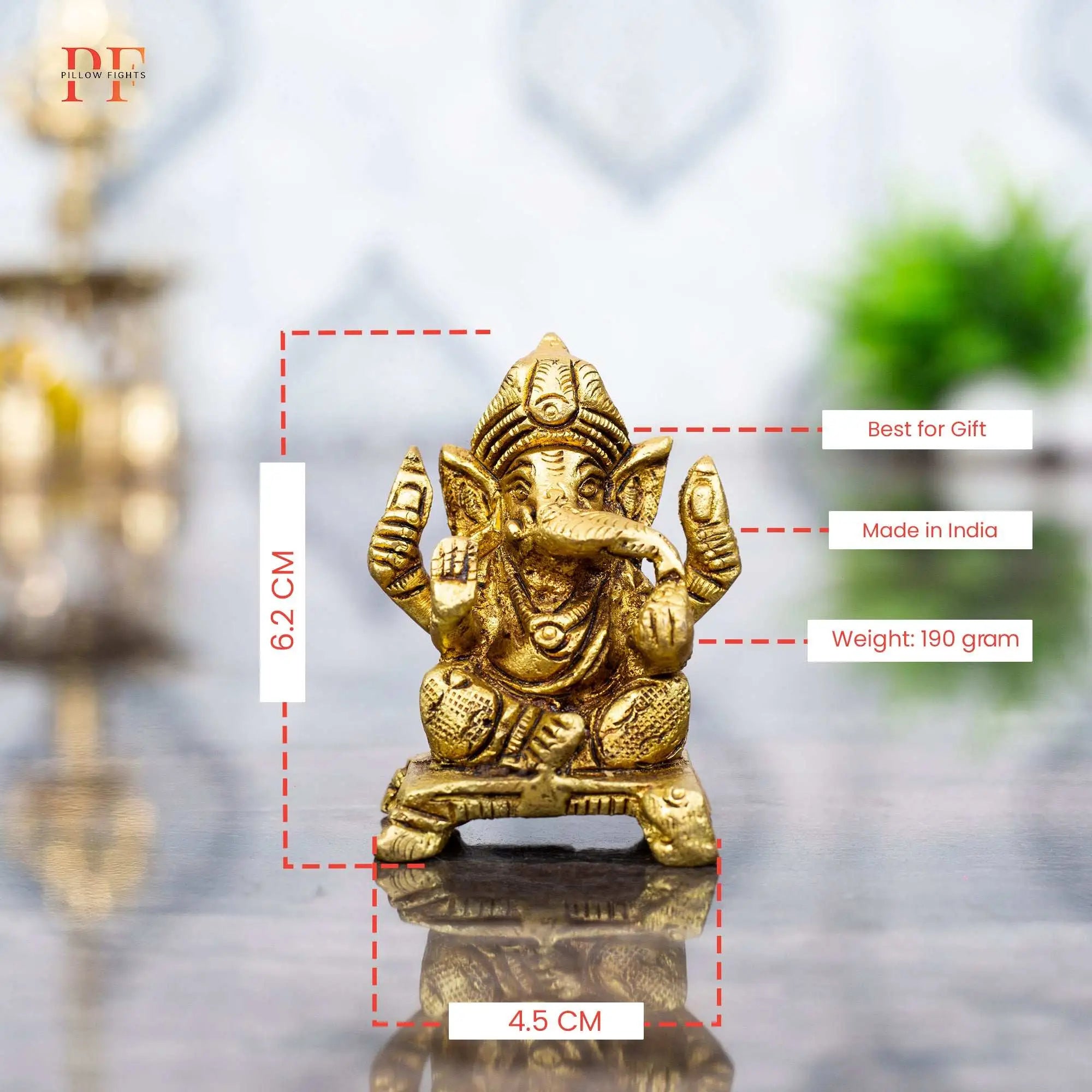 Compact & Heavyweight Brass Ganesha