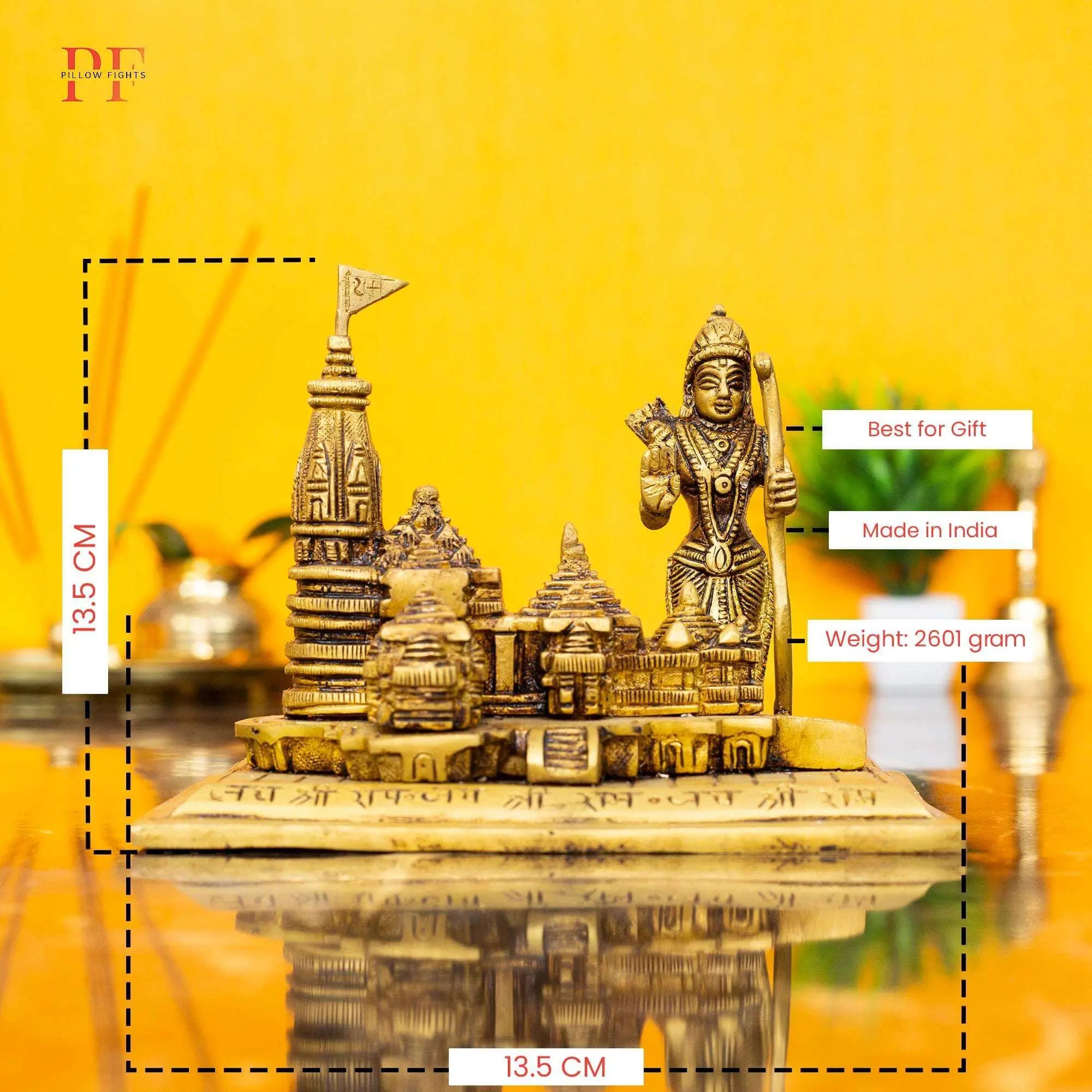 Grand Brass Ayodhya Ram Mandir with Lord Ram | Premium Heirloom Idol