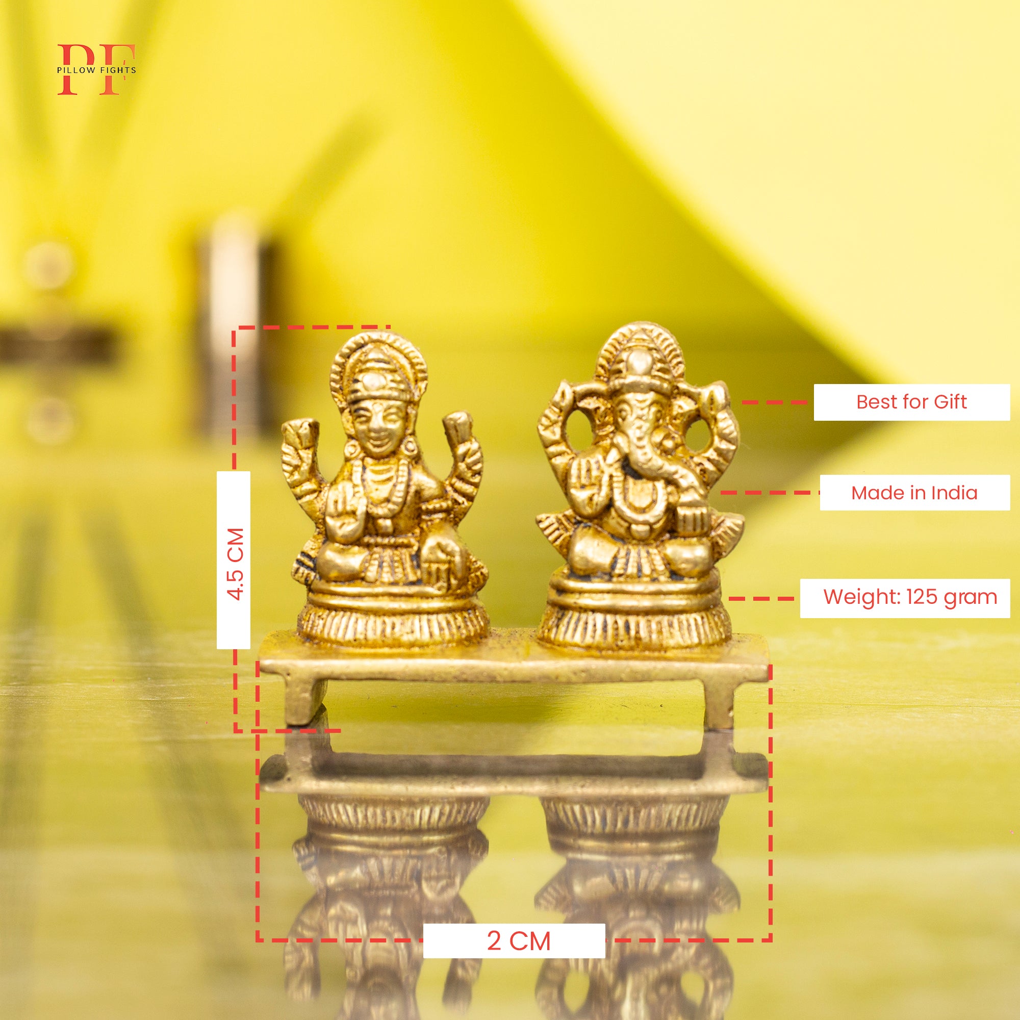 Essential Brass Lakshmi Ganesha Murti for Diwali | Compact Idol for Puja & Gifting