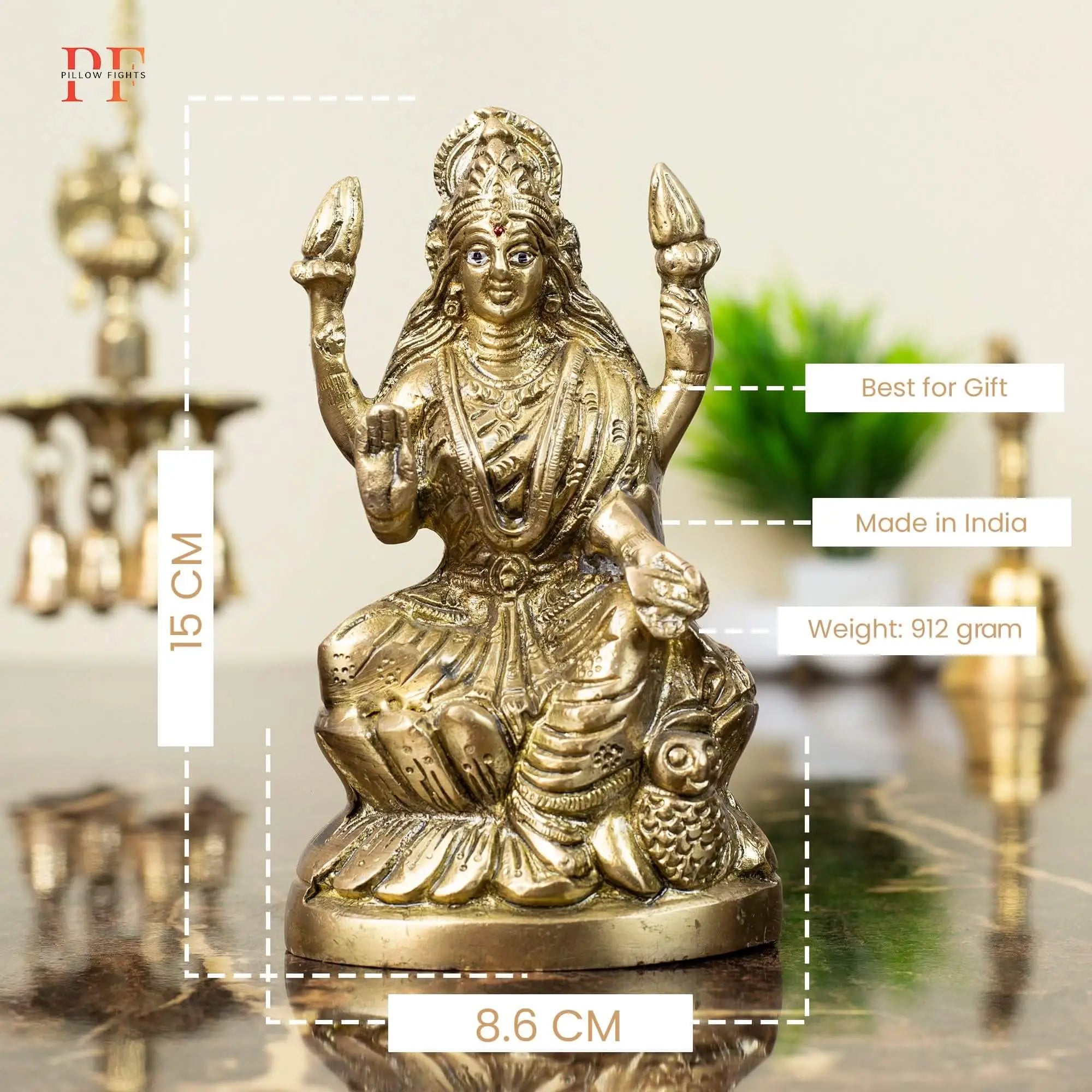 Grand Brass Goddess Lakshmi Statue | For Diwali Puja & Abundance